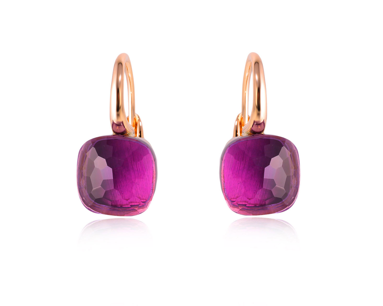Оригинальные золотые серьги с аметистами 9.70ct Pomellato Nudo 080125/4