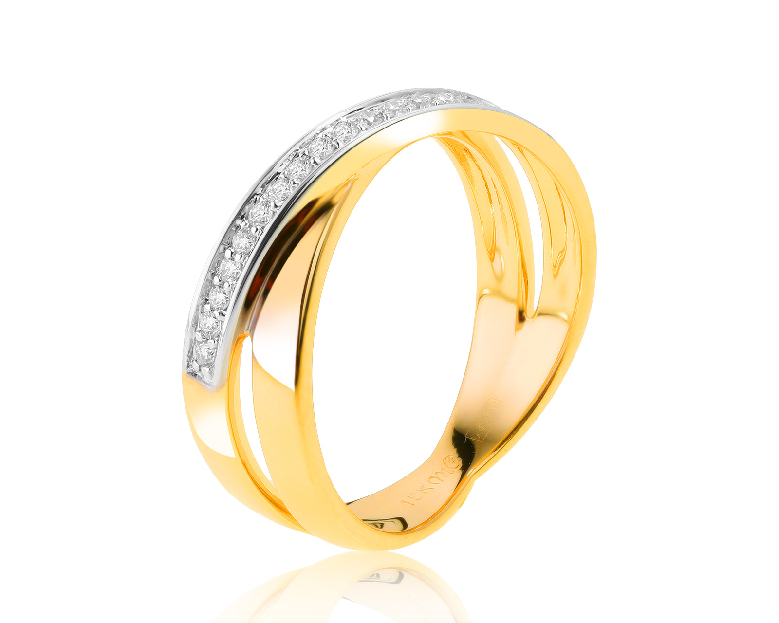 Оригинальное золотое кольцо с бриллиантами 0.17ct Mauro Conti 261021/12