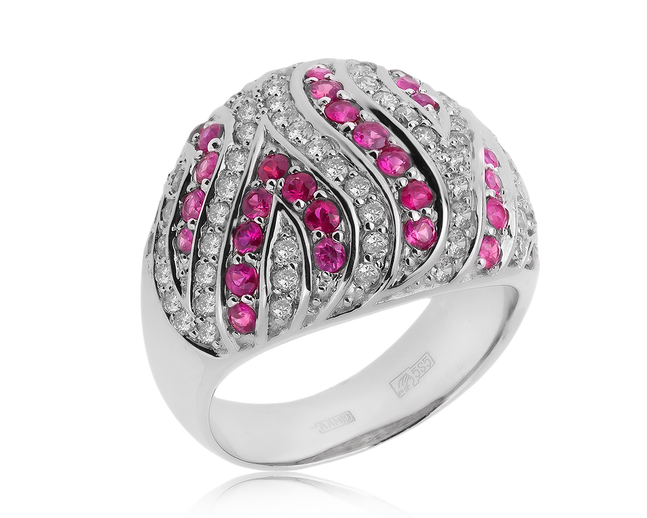 Красивое золотое кольцо с рубинами 1.04ct 050520/3 Красивое золотое кольцо с рубинами 1.04ct 050520/3