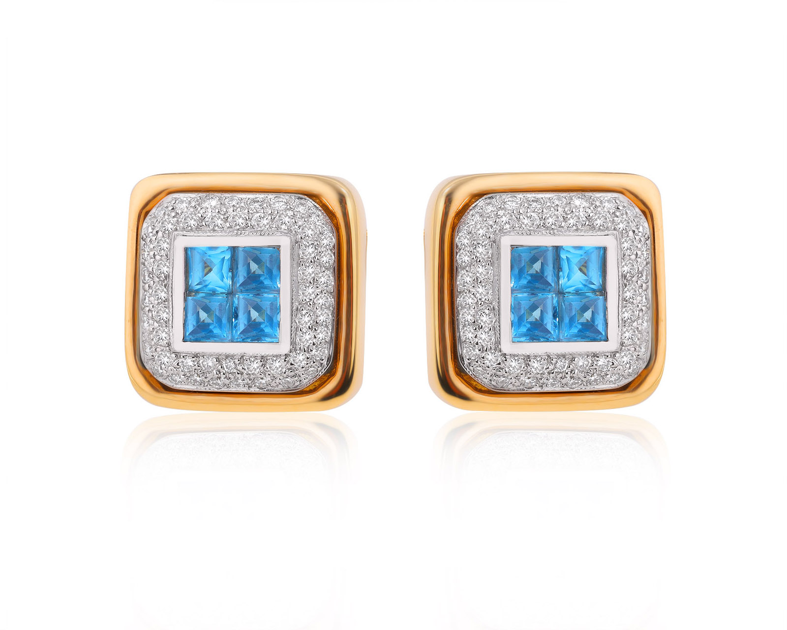 Красивые золотые серьги с топазами 2.50ct 280320/9 Красивые золотые серьги с топазами 2.50ct 280320/9
