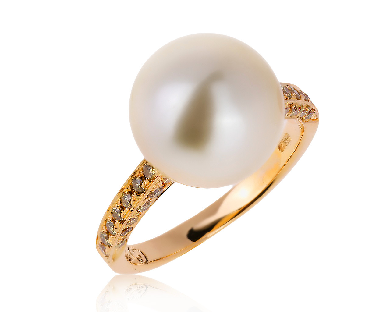 Оригинальное золотое кольцо с жемчугом Carlo Luca Della Quercia