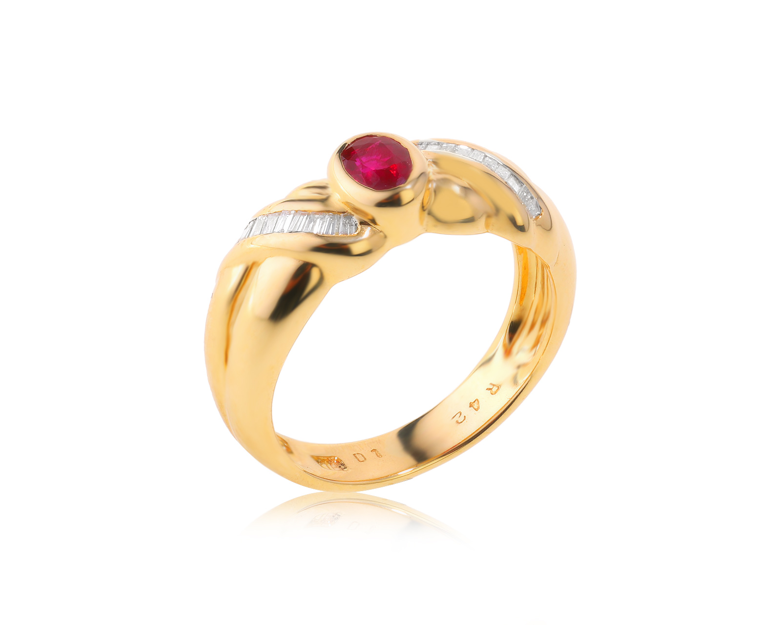 Золотое кольцо с рубином 0.25ct и бриллиантами 0.22ct 040923/7