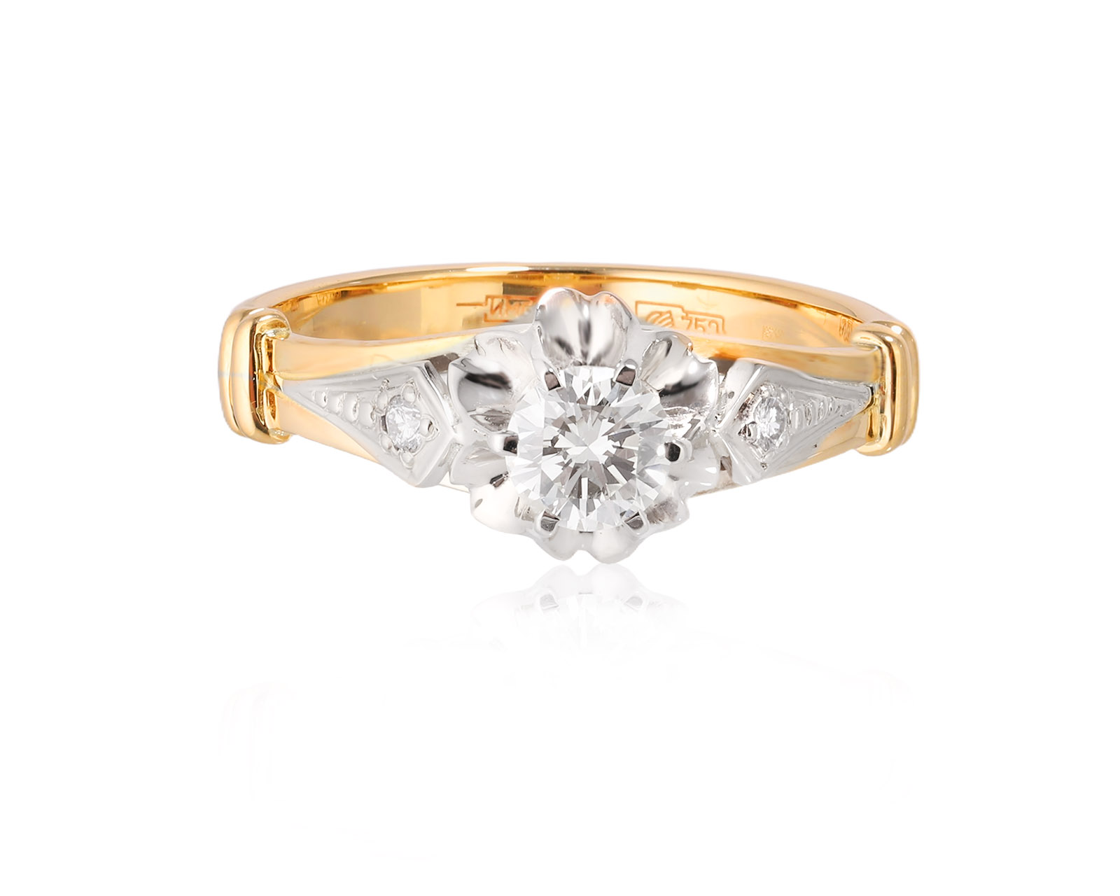 Золотое кольцо с бриллиантами 0.41ct