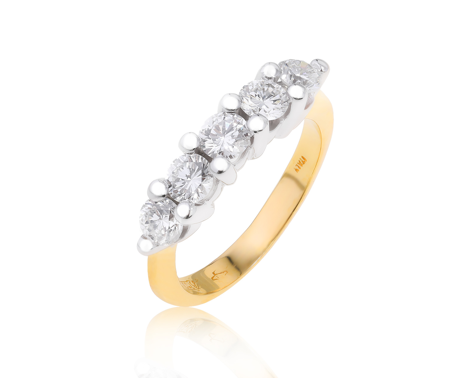 Золотое кольцо с бриллиантами 1.07ct 160724/4