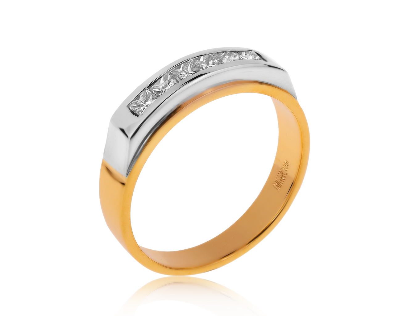 Итальянское золотое кольцо с бриллиантами 0.51ct