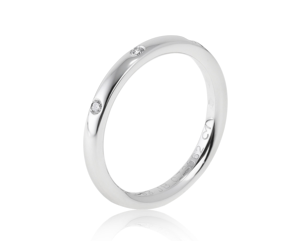 Оригинальное платиновое кольцо с бриллиантами 0.07ct Van Cleef and Arpels 290321/1