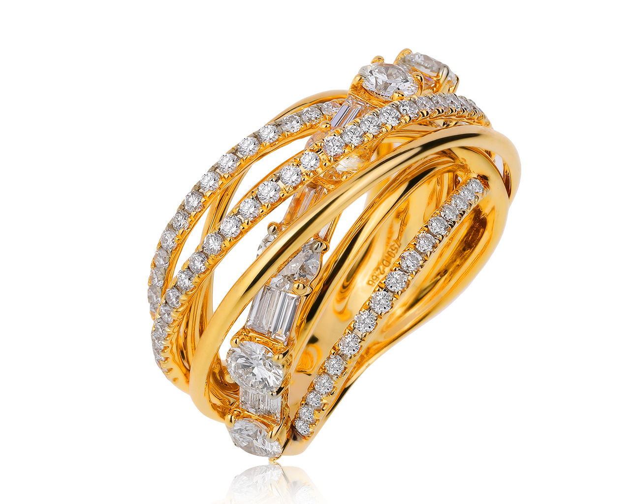 Оригинальное золотое кольцо с бриллиантами 2.66ct LTJ