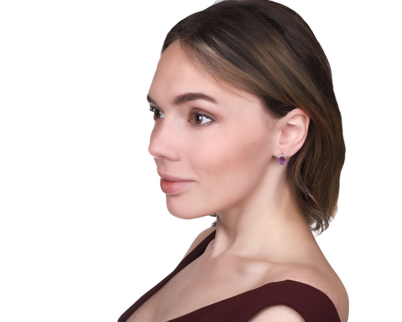 Великолепные золотые серьги с аметистами 4.77ct