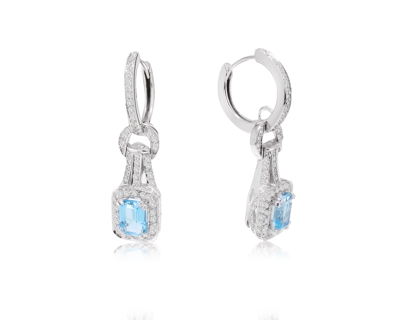 Золотые серьги с топазами 2.60ct 150723/13