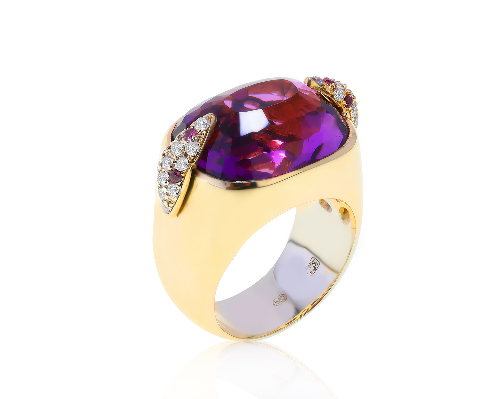 Притягательное золотое кольцо с аметистом 15.63ct 280522/15