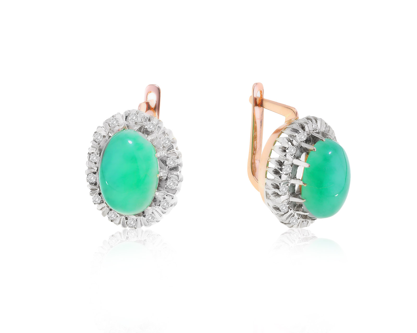 Изящные золотые серьги с кварцитами 9.80ct 170123/10