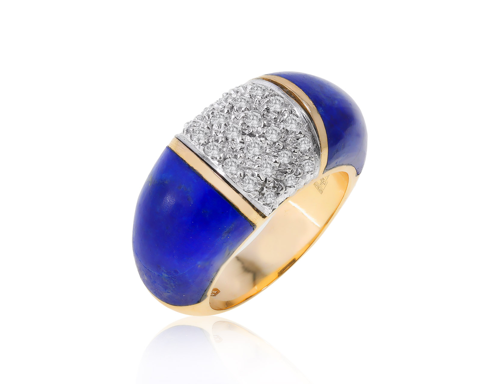 Итальянское золотое кольцо с лазуритами 9.10ct 020822/3