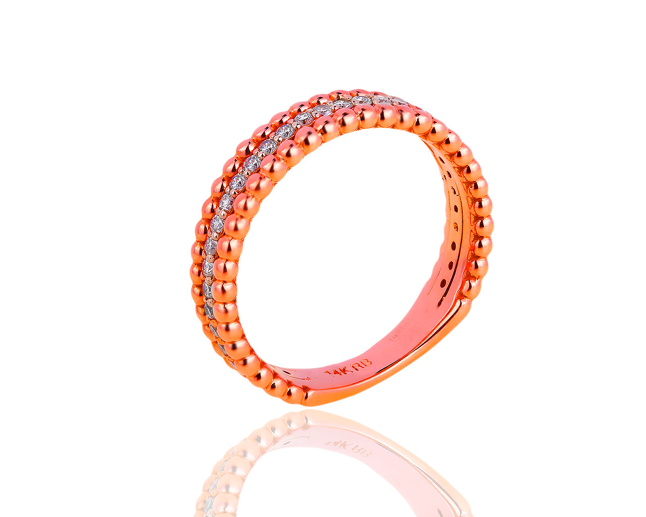Оригинальное золотое кольцо-дорожка с бриллиантами 0.40ct Roberto Bravo