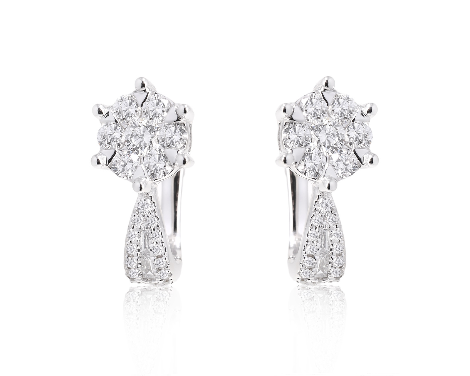 Золотые серьги с бриллиантами 0.89ct 190125/2 Золотые серьги с бриллиантами 0.89ct 190125/2