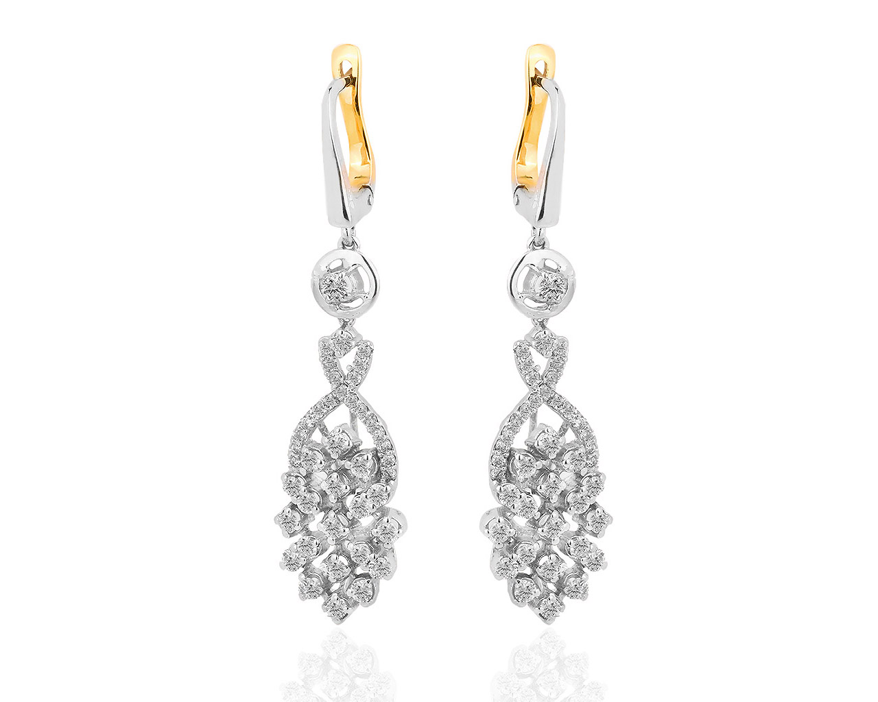 Утонченные золотые серьги с бриллиантами 1.38ct 221218/11