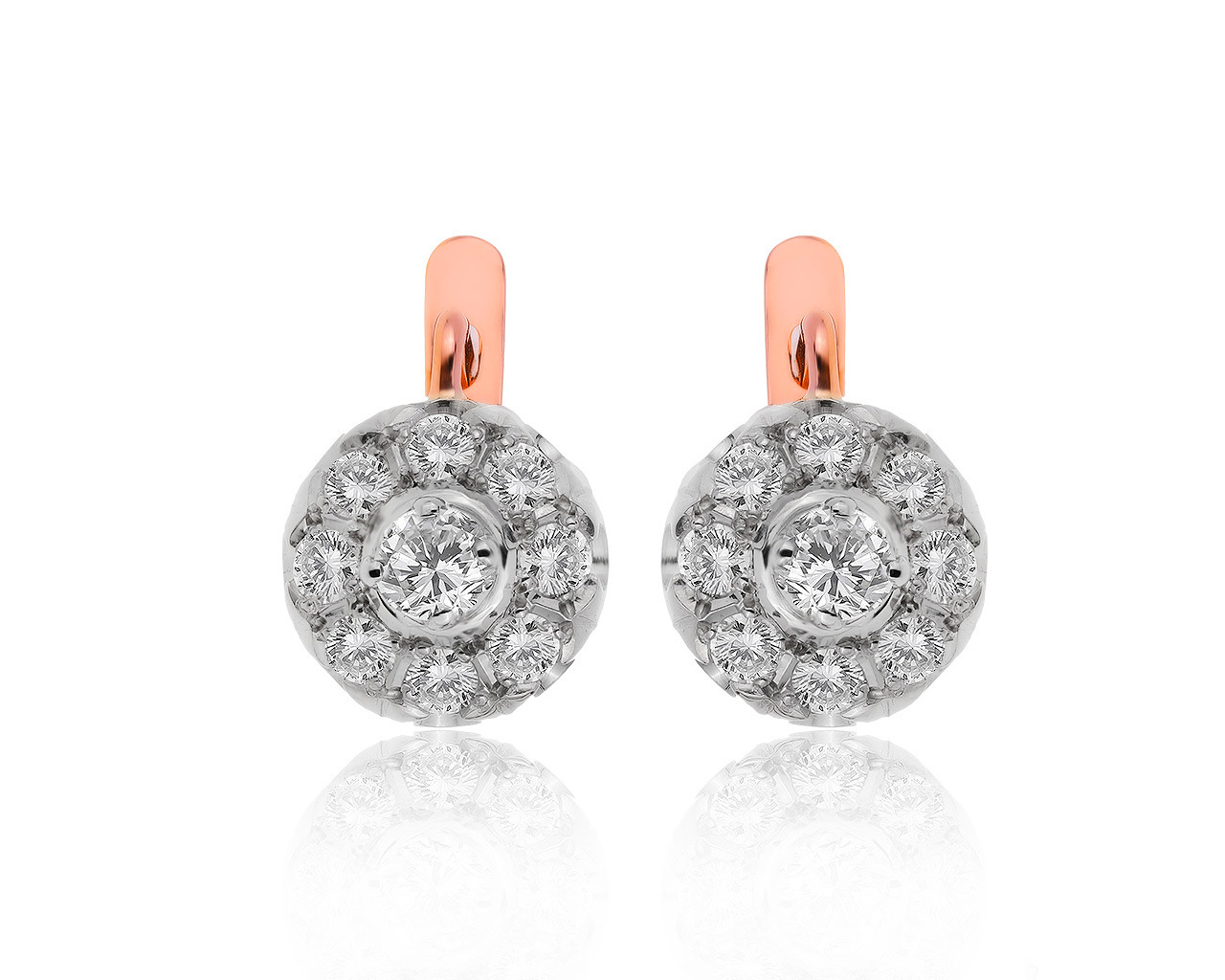 Изысканные золотые серьги с бриллиантами 1.24ct 140620/8