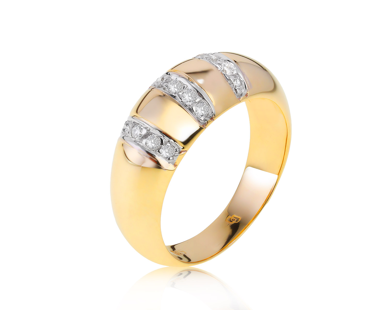 Стильное золотое кольцо с бриллиантами 0.18ct 160322/11