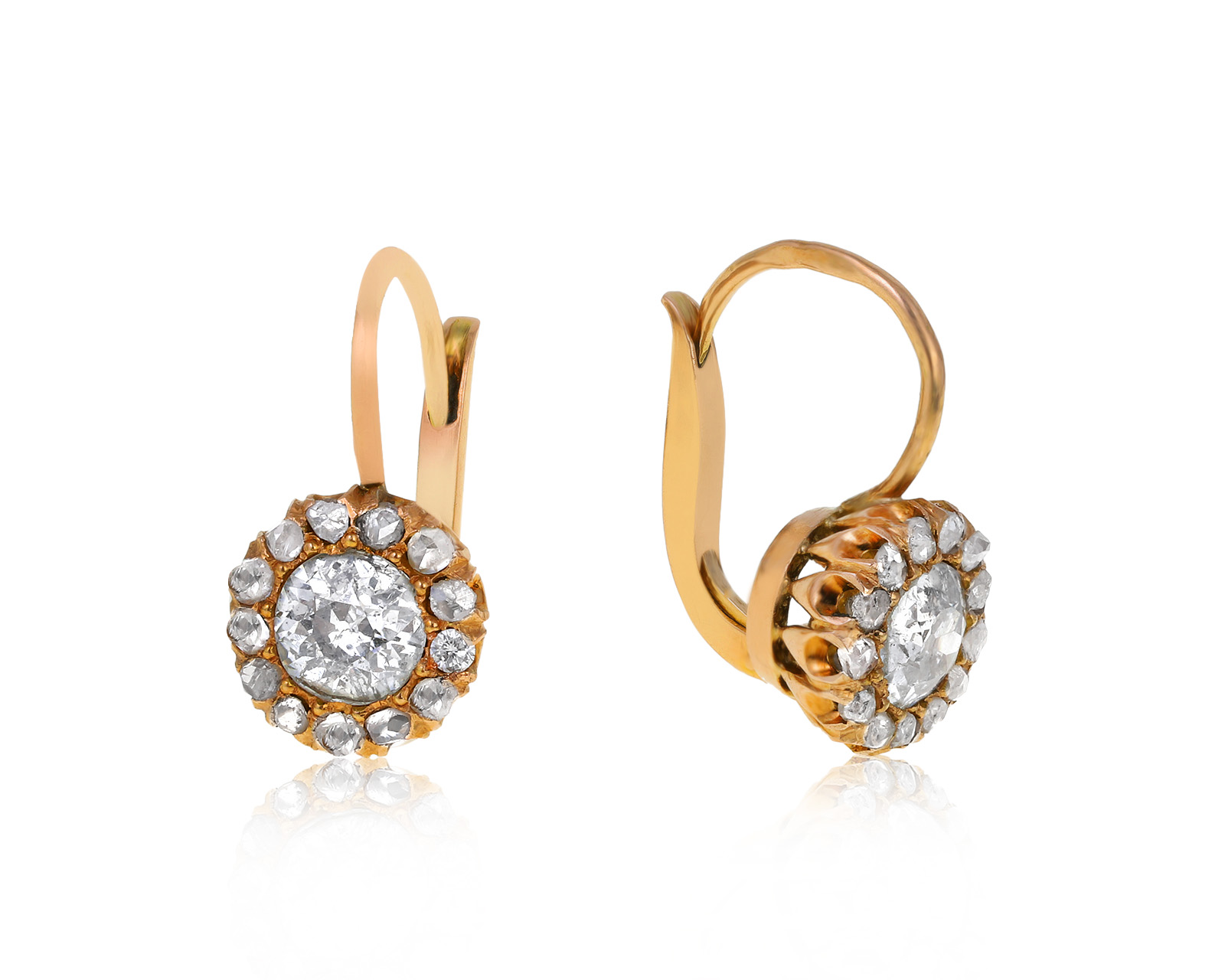 Нарядные золотые серьги с бриллиантами 1.55ct 210621/10