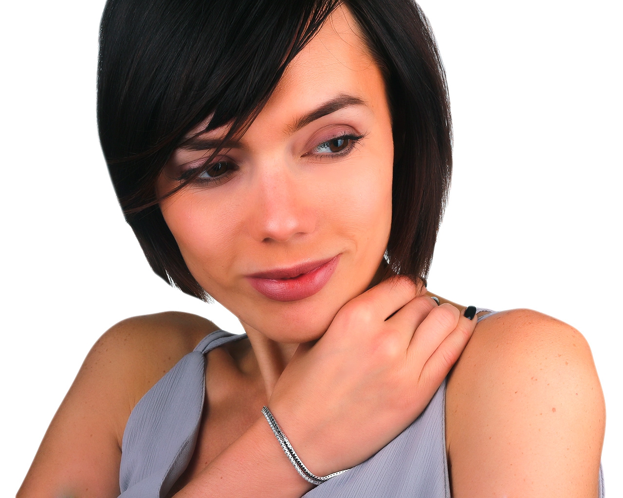 Золотой браслет с черными и белыми бриллиантами 2.25ct Recarlo