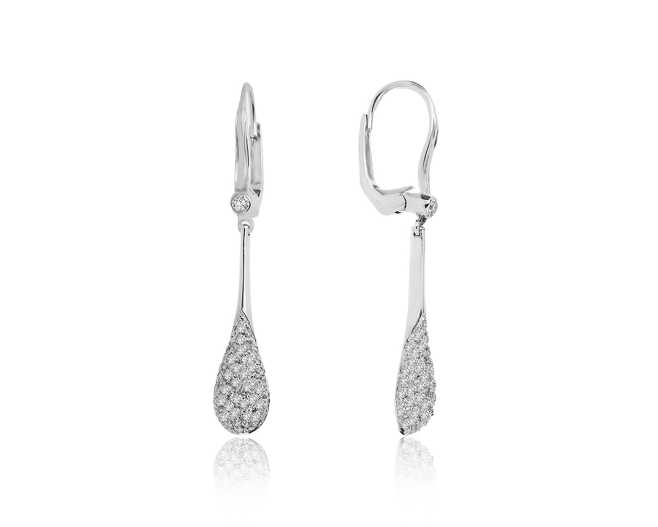 Прекрасные золотые серьги с бриллиантами 0.83ct