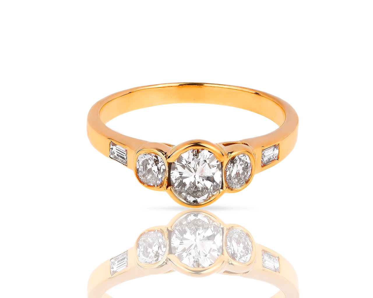 Достойное золотое кольцо с бриллиантами 0.84ct