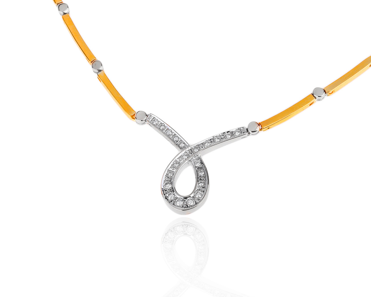 Притягательное золотое колье с бриллиантами 0.20ct