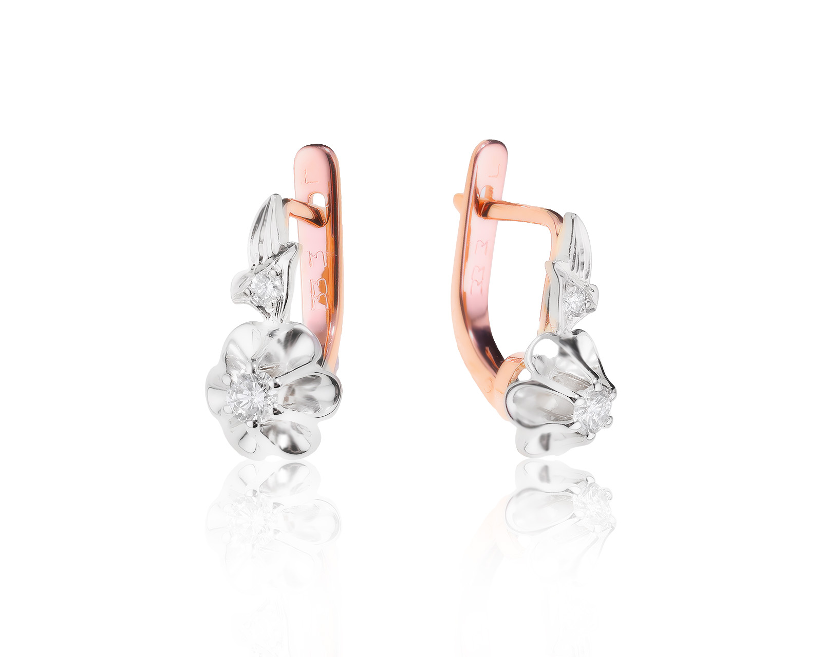 Золотые серьги с бриллиантами 0.32ct СССР 180124/4