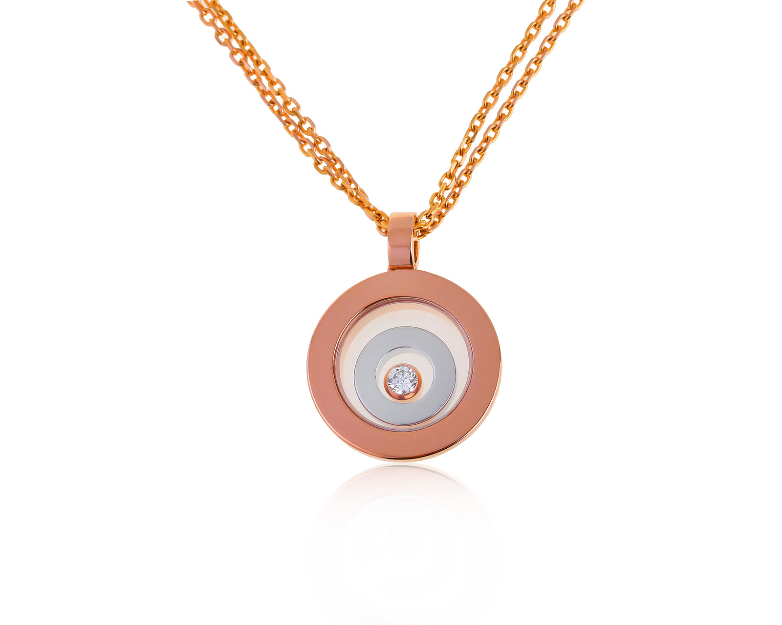 Оригинальный золотой кулон с бриллиантом 0.10ct Chopard Happy Diamonds 120421/12