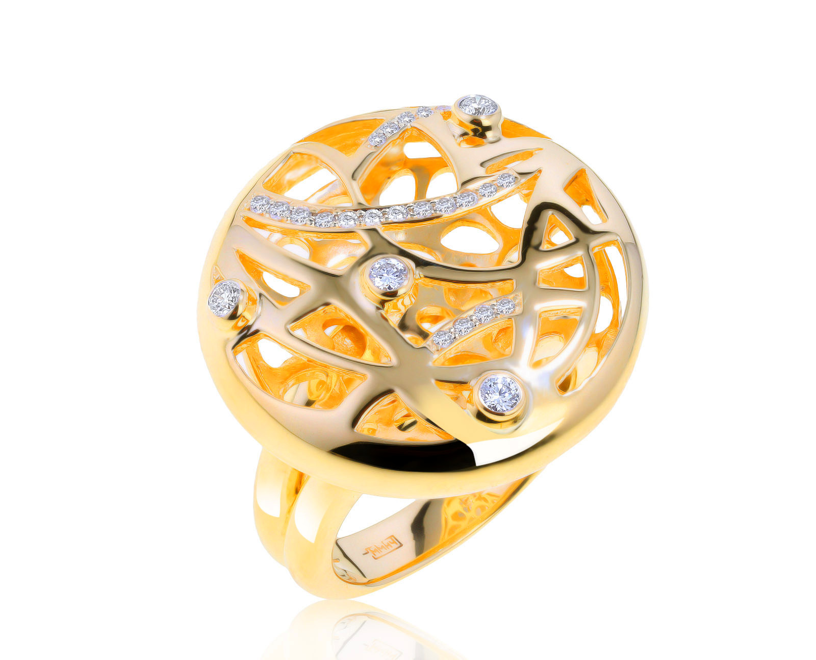 Превосходное золотое кольцо с бриллиантами 0.28ct 210921/6