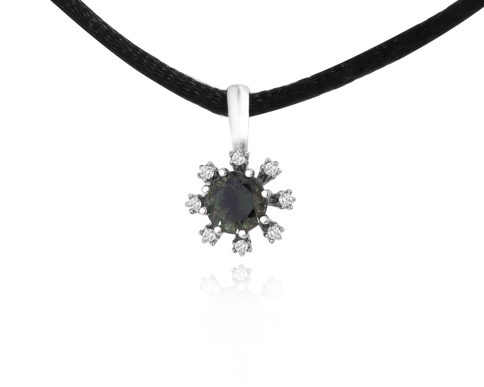 Золотая подвеска с бриллиантами и турмалином верделитом 1.00ct 201124/8