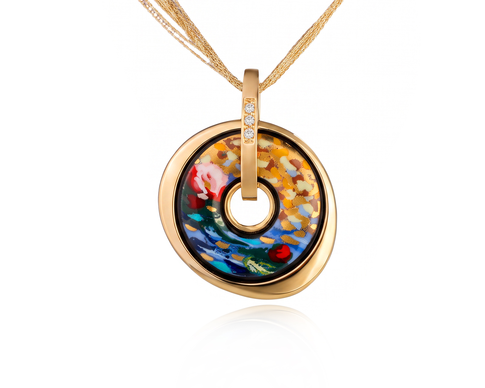 Оригинальный золотой кулон с бриллиантами 0.04ct Frey Wille Claude Monet 990471/1