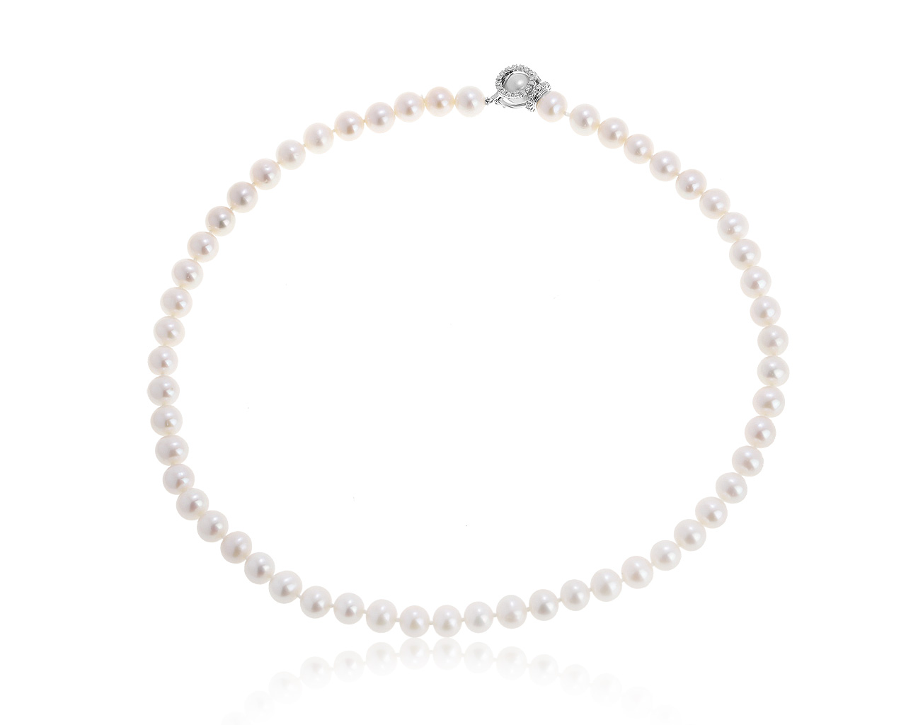 Роскошное золотое ожерелье с жемчугом 8.10-8.40 мм