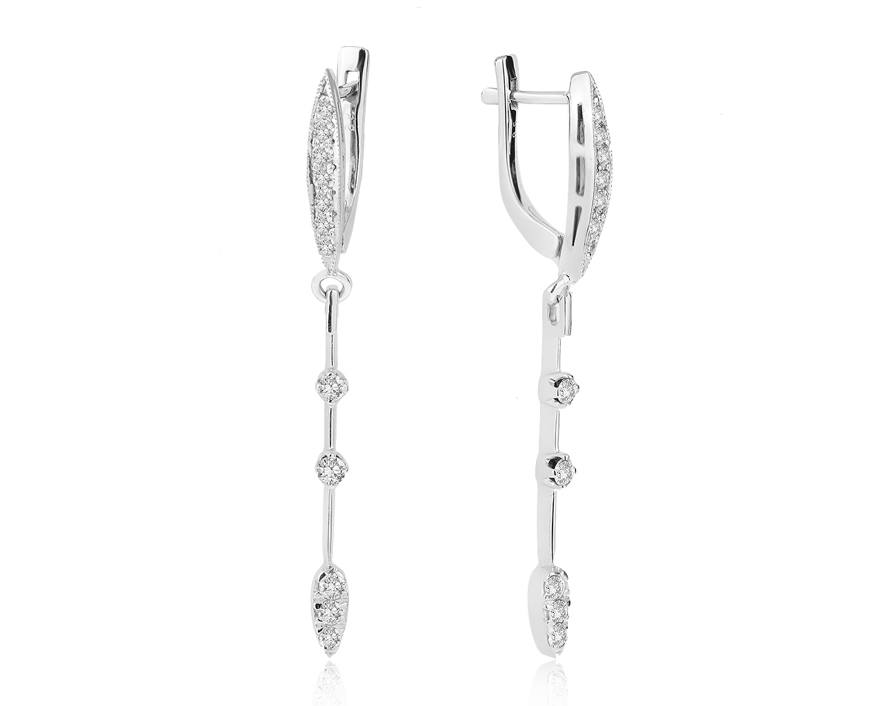 Прекрасные золотые серьги с бриллиантами 0.72ct