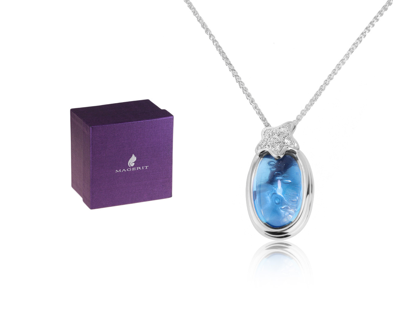 Оригинальный золотой кулон с топазом 4.51ct Magerit