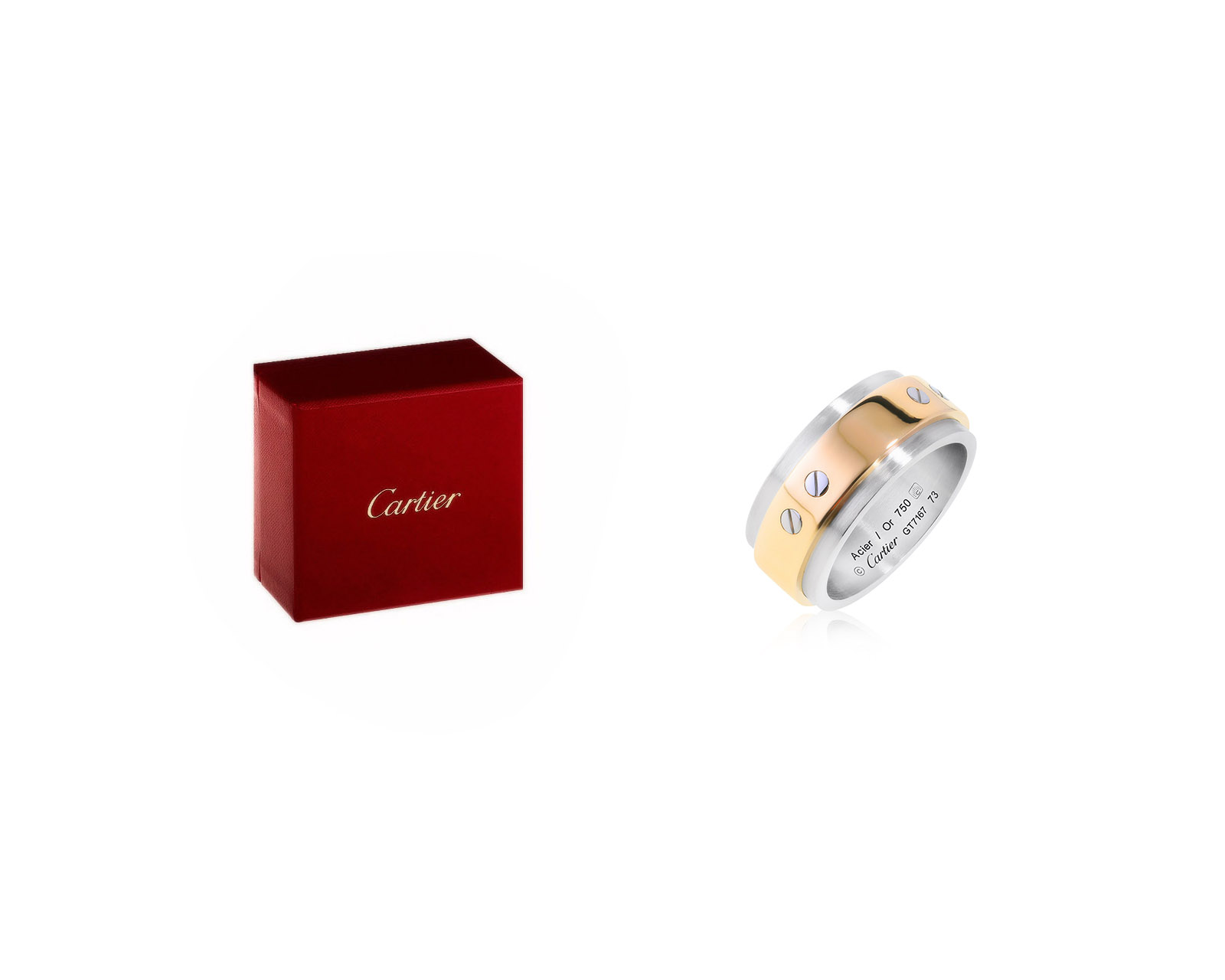 Оригинальное золотое кольцо Cartier Santos De Cartier