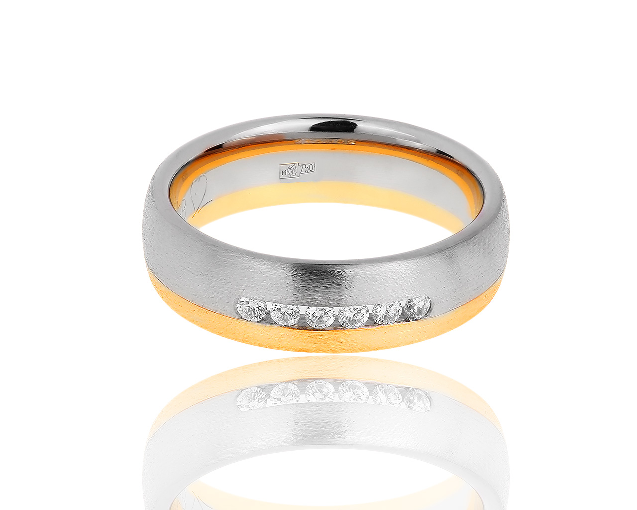 Матовое золотое кольцо с бриллиантами 0.15ct 250718/16