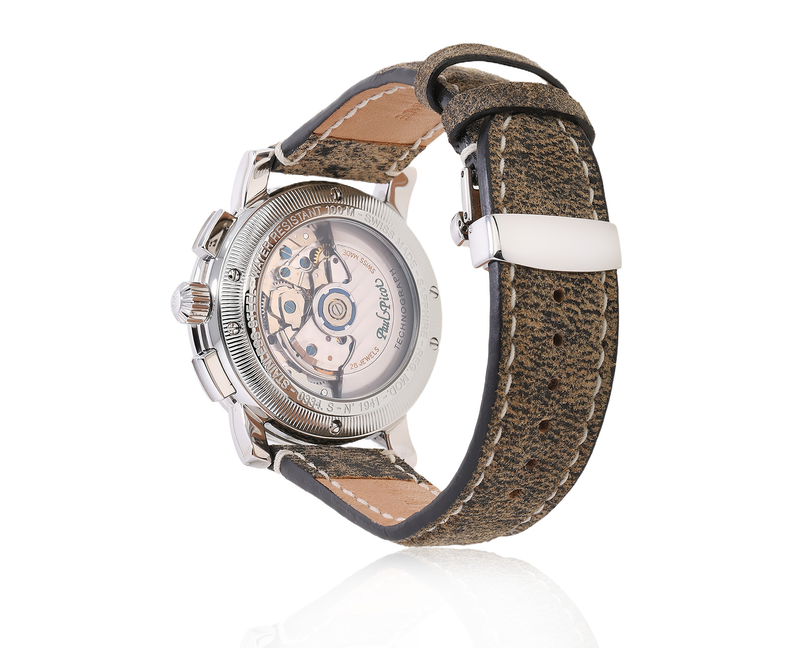 Оригинальные стальные часы Paul Picot Technograph Wild 0334.S