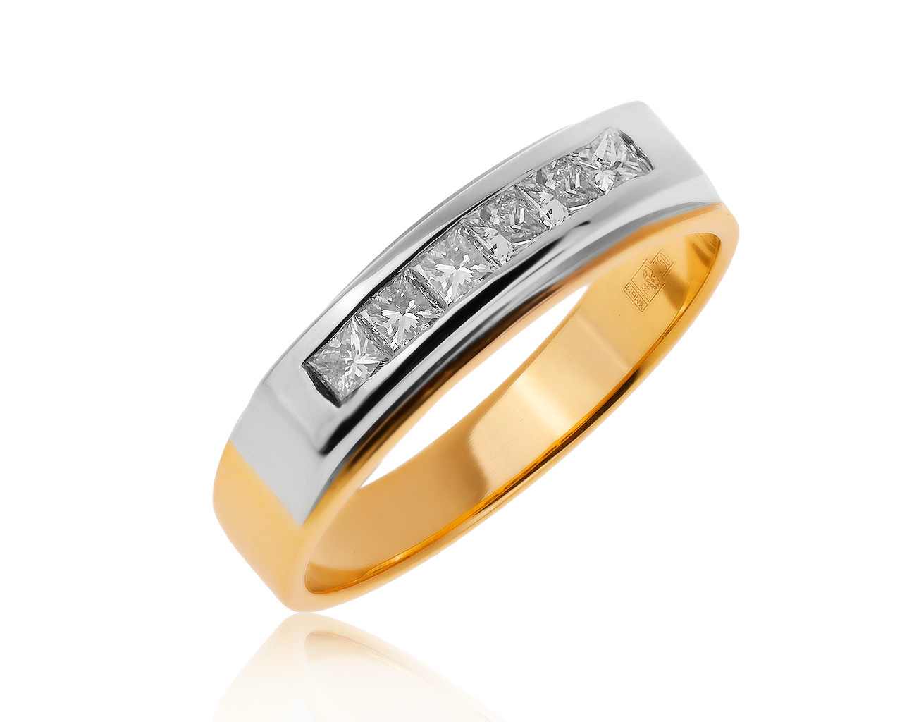 Итальянское золотое кольцо с бриллиантами 0.51ct