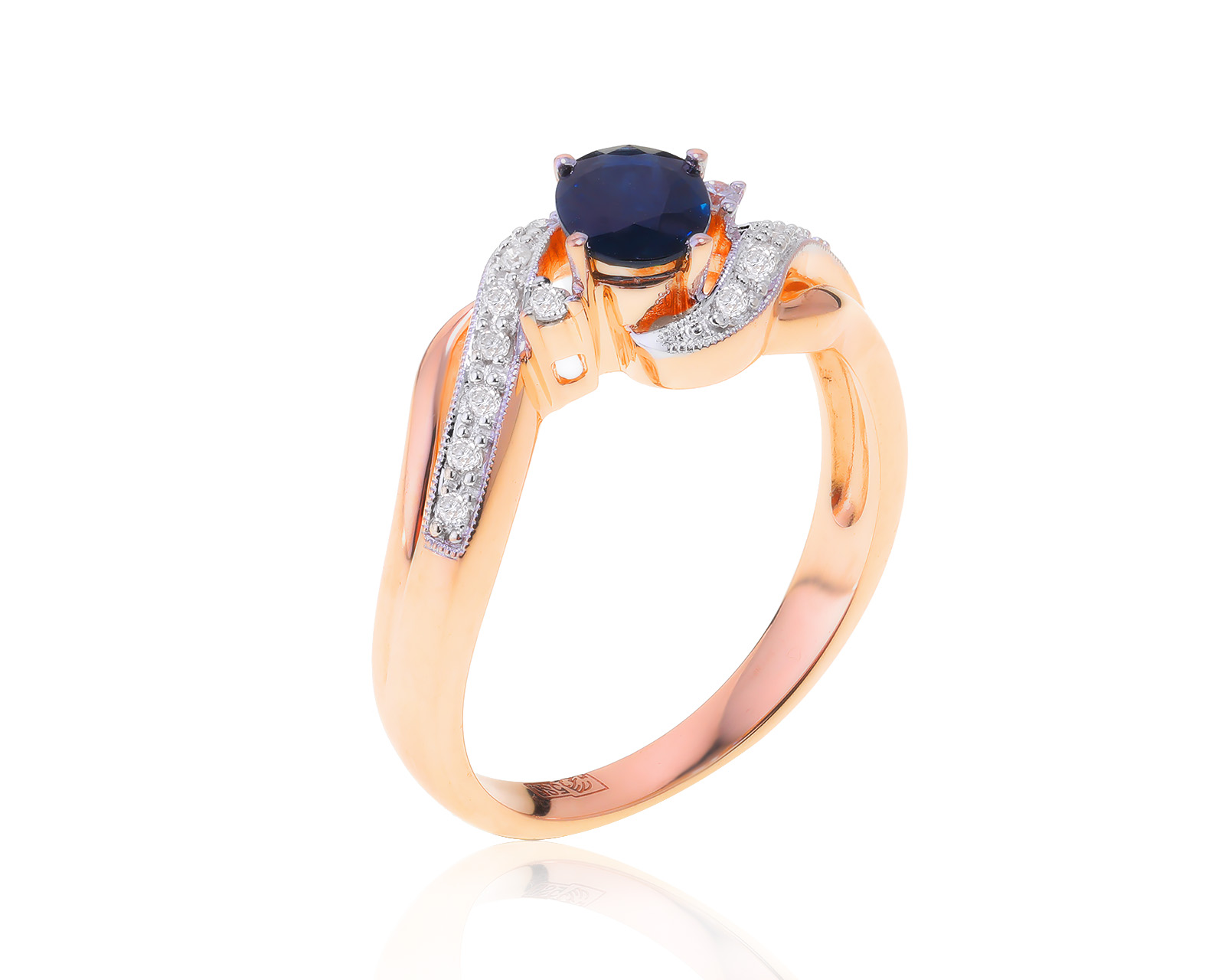 Праздничное золотое кольцо с сапфиром 0.97ct