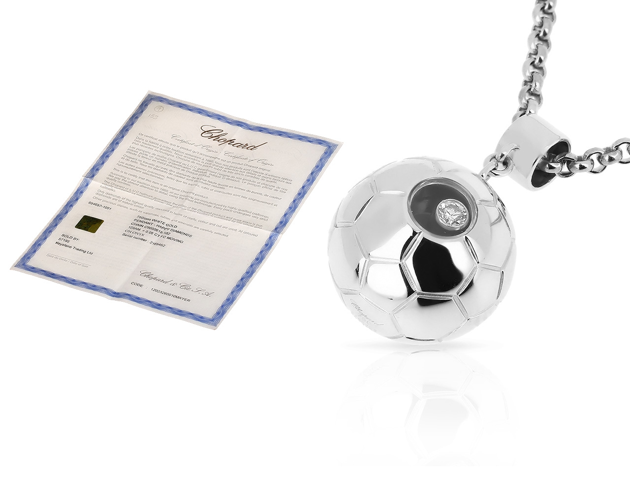 Оригинальный золотой кулон с бриллиантом Chopard