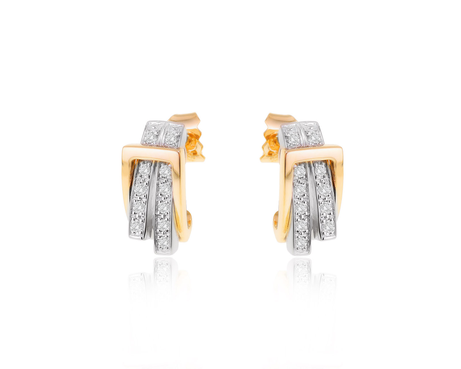 Оригинальные золотые серьги Guy Laroche