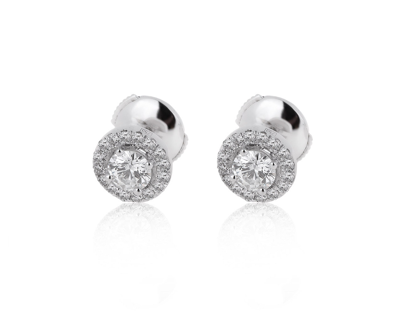 Изящные золотые серьги с бриллиантами 0.85ct 170819/1