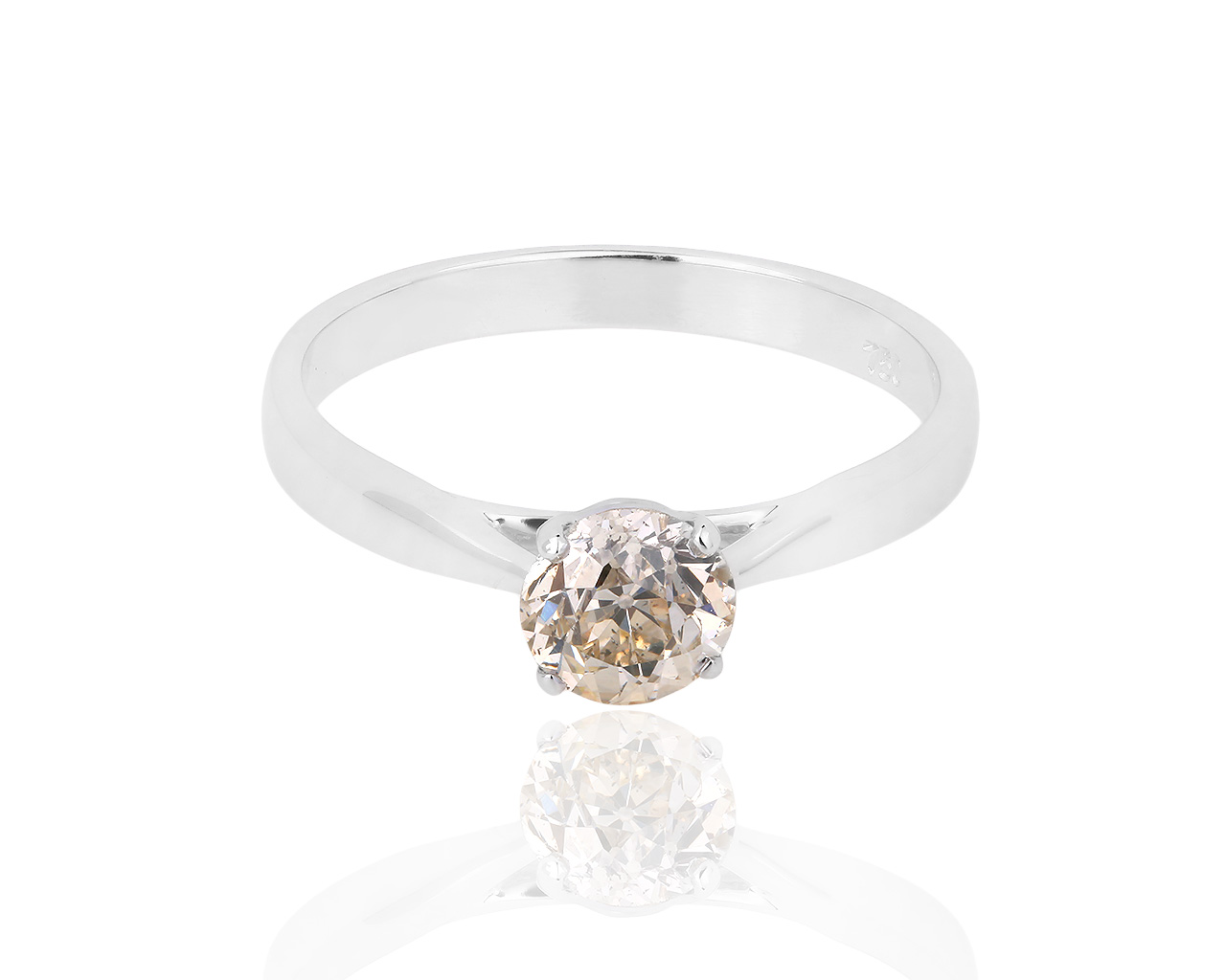 Помолвочное золотое кольцо с бриллиантом 0.79ct