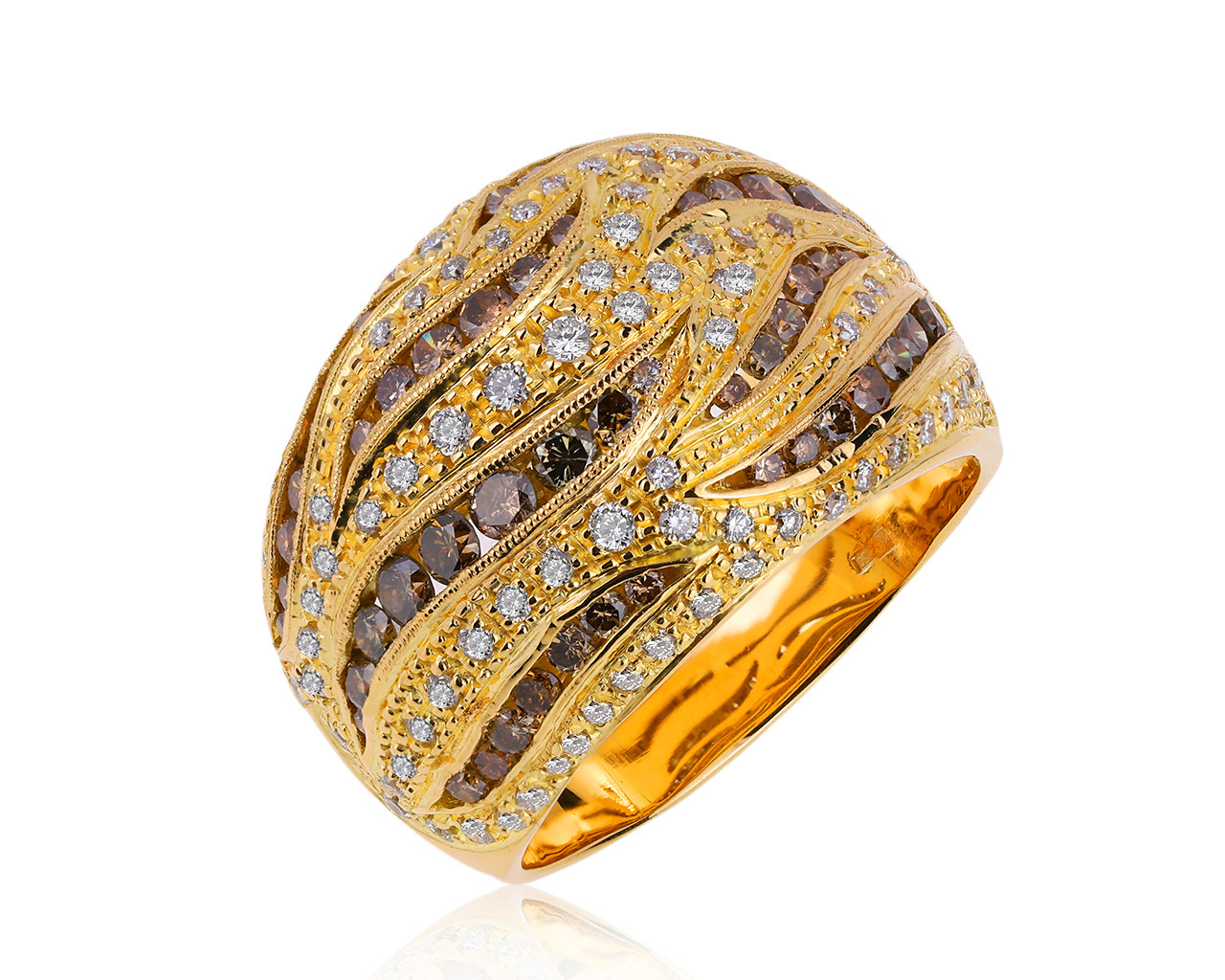 Оригинальное золотое кольцо с бриллиантами 2.23ct Damiani