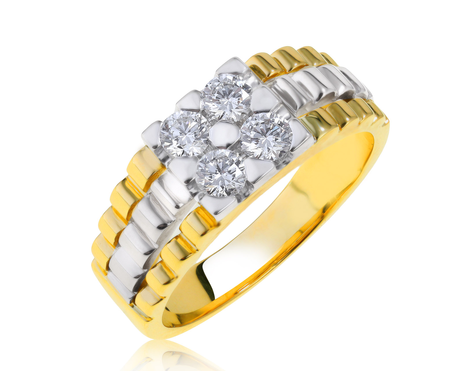 Престижное золотое кольцо с бриллиантами 0.74ct