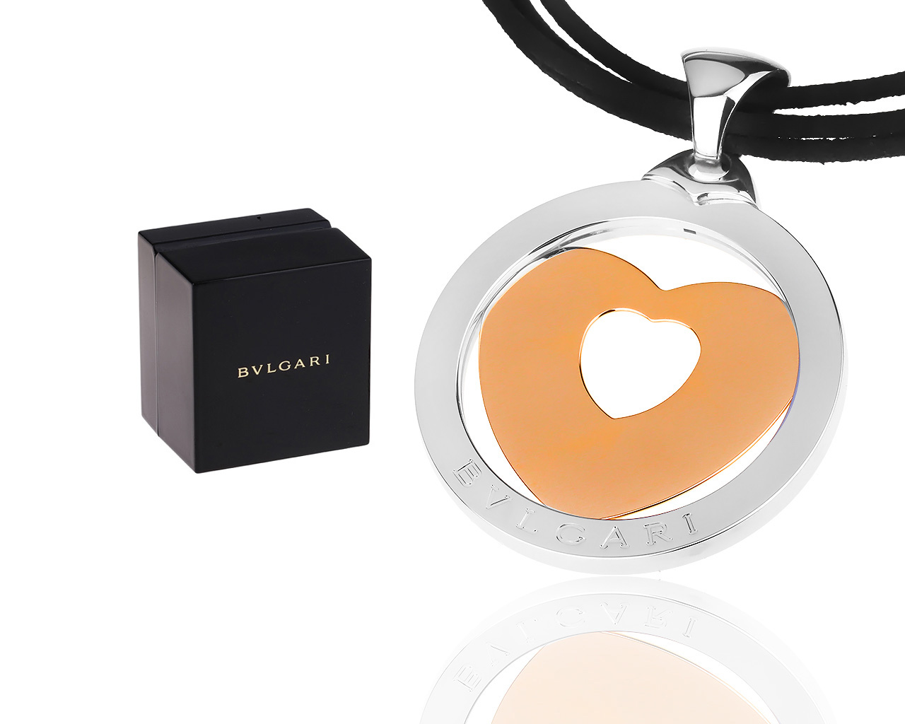 Оригинальная подвеска на гайтане Bvlgari Tondo