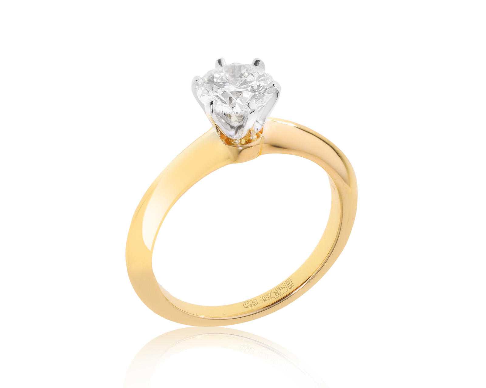 Оригинальное золотое кольцо с бриллиантом 0.91ct Tiffany&Co