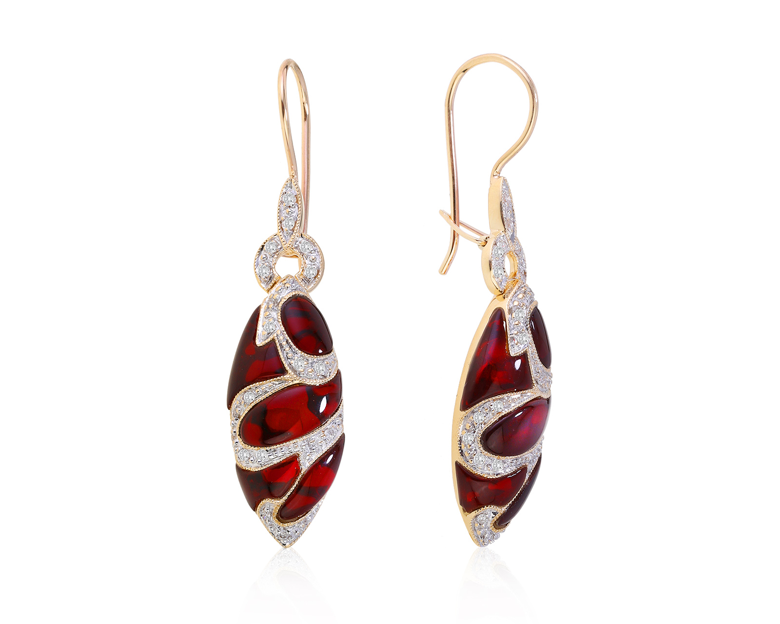 Завораживающие золотые серьги с бриллиантами 0.22ct 031021/3