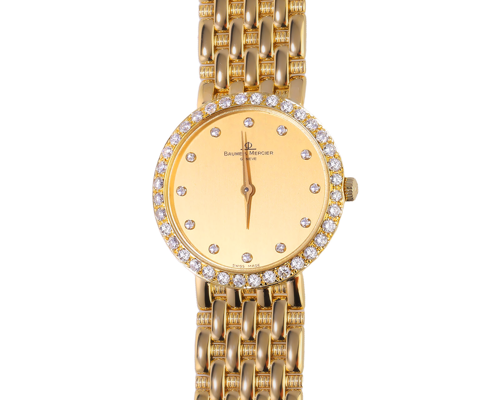 Оригинальные золотые часы с бриллиантами 0.60ct Baume & Mercier 311225/4