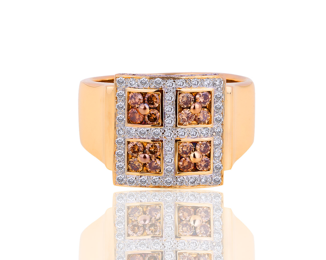 Необычное золотое кольцо с бриллиантами 0.57ct 190818/1